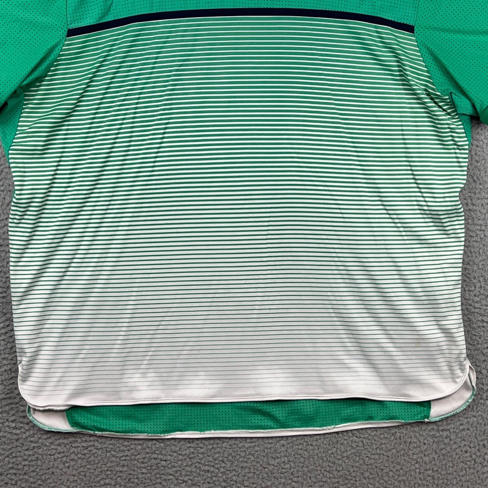 Nike Court Mens Green Striped Mesh Back Challenger Tennis T-Shirt XXL 728953-319 - Picture 5 of 16